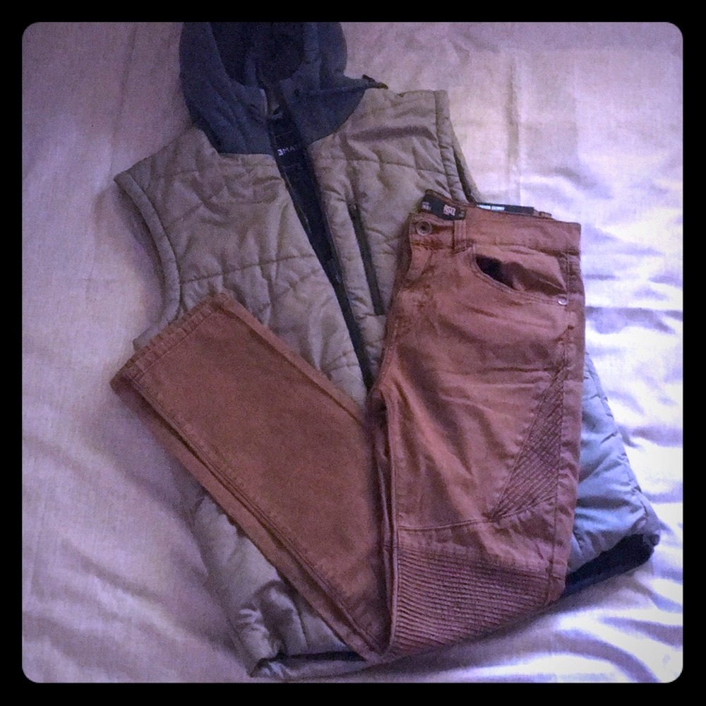 New Tillys Men’s RSQ Twill London Skinny Moto Pants